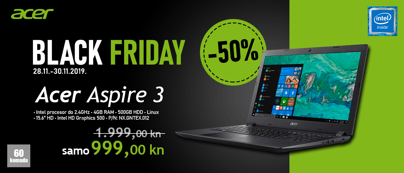 Black friday popust na laptop Acer Aspire 3
